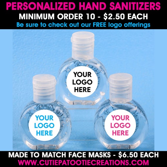 Personalized Hand Sanitizer for Bar and Bat Mitzvah, Wedding, Sweet 16 - LOW MINIMUMS - Matching Face Masks Available Il_570xn