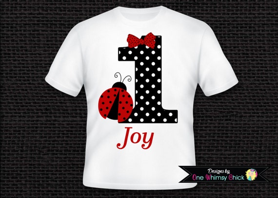 Ladybug Birthday T-Shirt or Bodysuit Personalized with ANY NUMBER Il_570xn