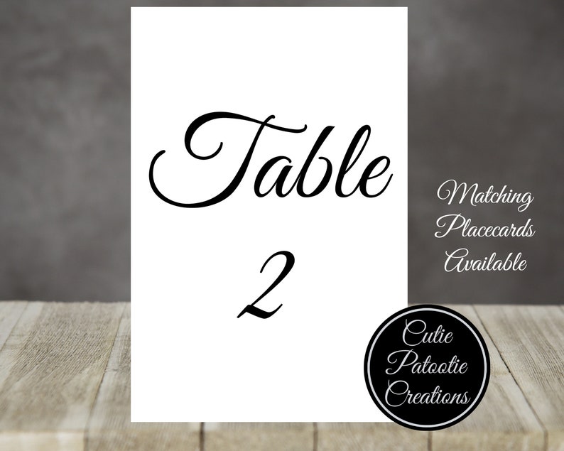 Table Number Cards for Weddings, Bat Mitzvah, Bar Mitzvah, Sweet 16 Choose your Font Choose your Colors image 4