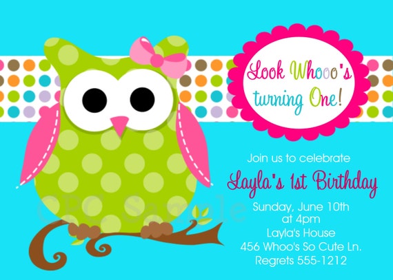 Owl Birthday Invitations, Printable or Printed Invite Il_570xn