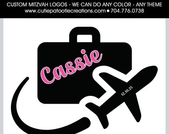 Bar & Bat Mitzvah Logo | Travel Theme | Custom Luggage Mitzvah Branding