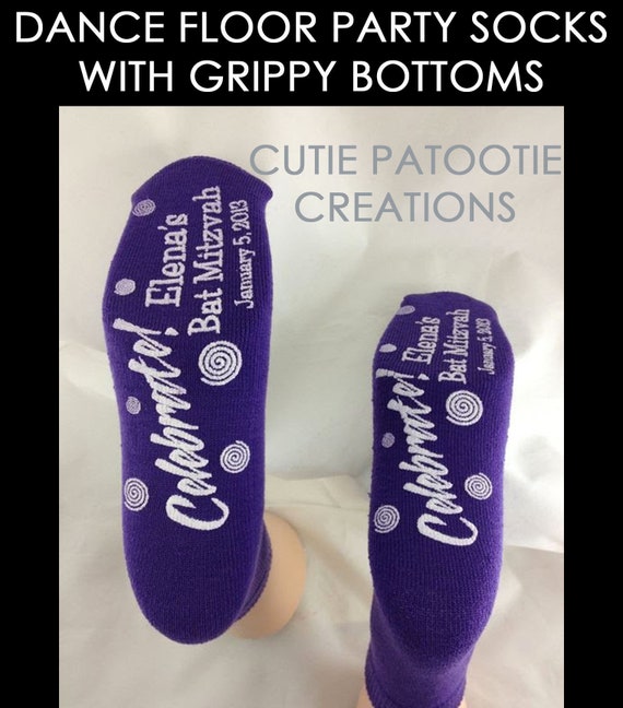 Personalized Grippy Mitzvah Socks (case of 48) - Bat Mitzvah Socks, Bar Mitzvah Socks, Mitzvah Party Socks, Custom Mitzvah Favors Il_570xn