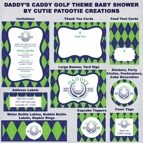 Daddy S Caddy Golf Theme Baby Shower Invitations And Party Daddy S Caddy Golf Theme Baby Shower Invitations And Party