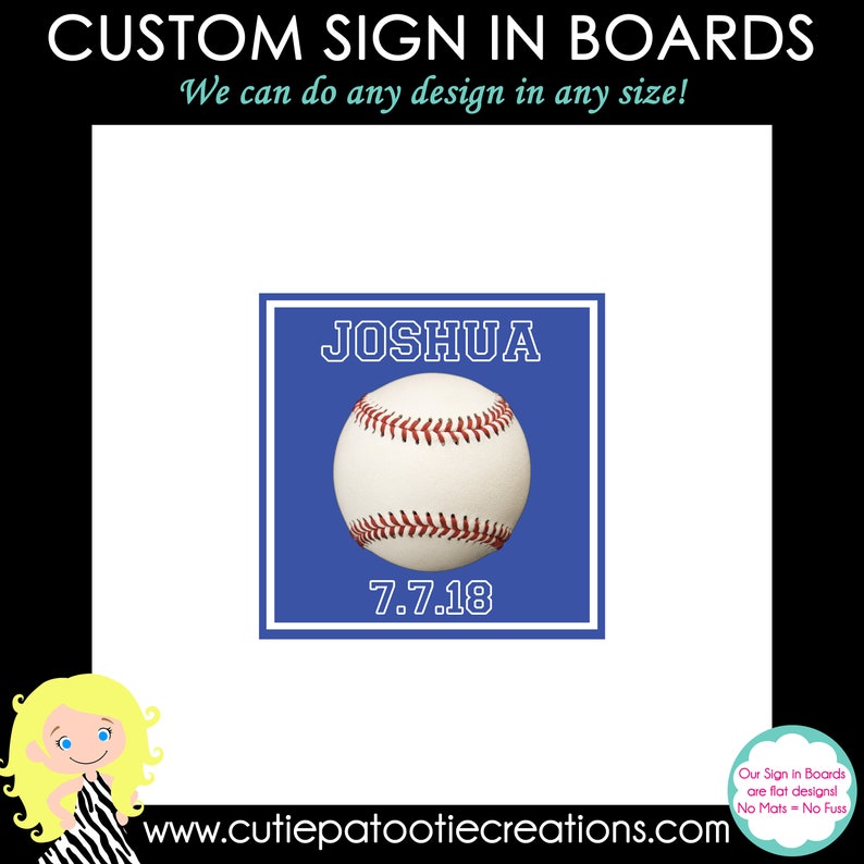 Baseball Bar Mitzvah Sign in Board We can do All Sports See listing description for size recommendation image 3