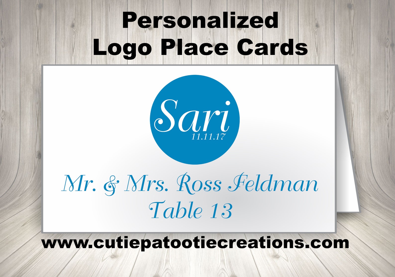 Personalized Place Cards With Logo Choose Your Font and Etsy