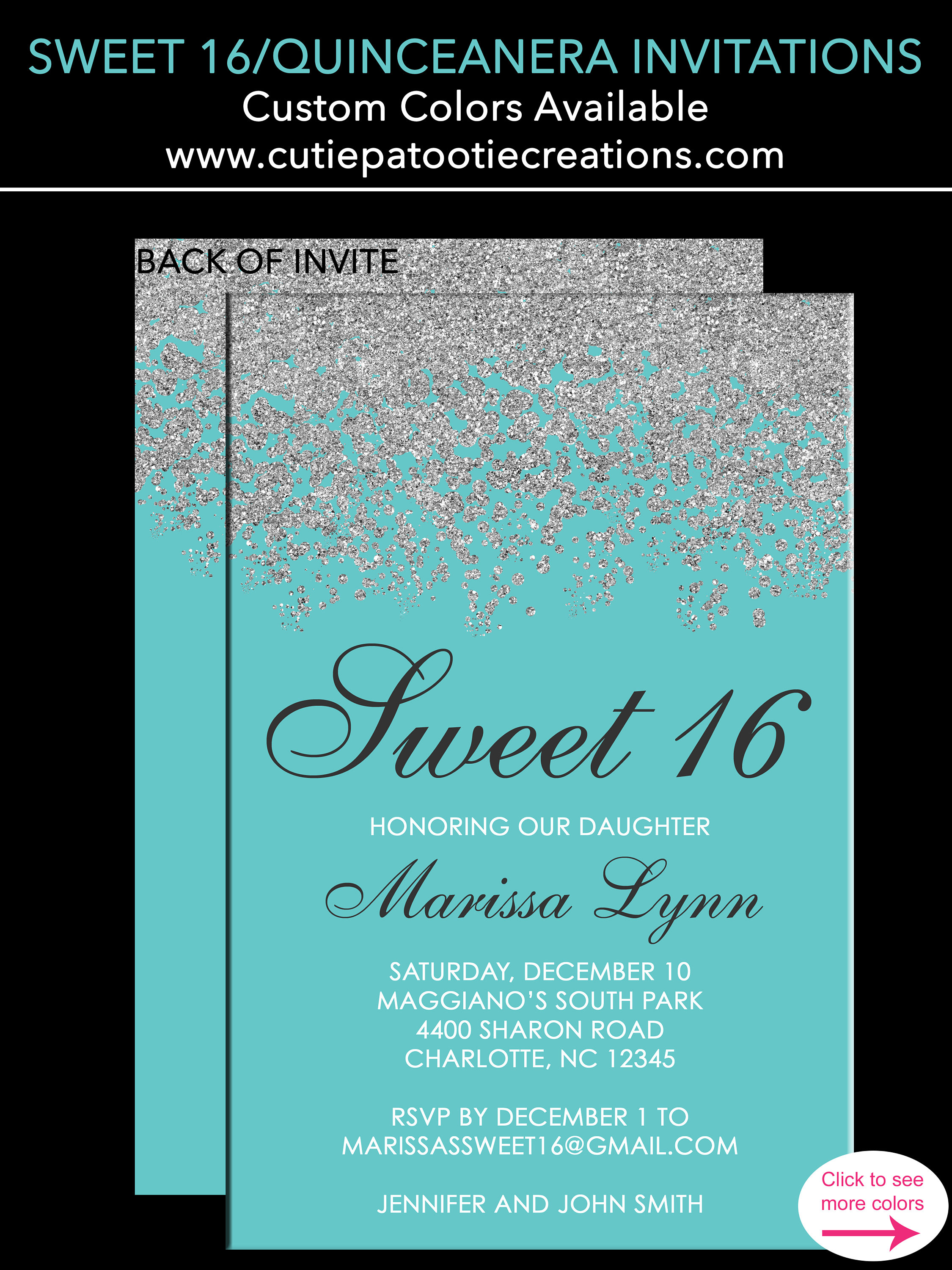 Your choice of Quantity Info and Envelope Color Black Lace Sweet 16 Invitations with Envelopes Black and Gold 16th Birthday Invitations for Girls Personalized Sweet 16 Invites 