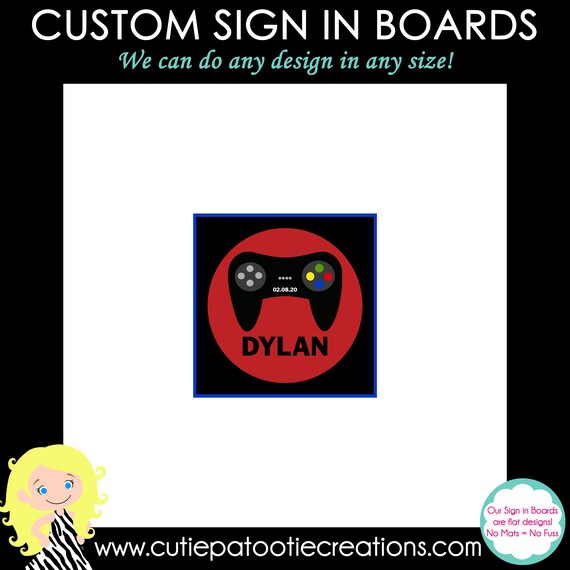 Video Game Remote Control Bat Mitzvah Sign In Board, Bar Mitzvah Sign In Board, Sign in Pillow Il_570xn