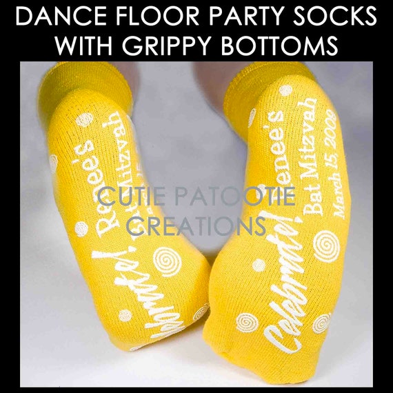Personalized Grippy Mitzvah Socks (case of 48) - Bat Mitzvah Socks, Bar Mitzvah Socks, Mitzvah Party Socks, Custom Mitzvah Favors Il_570xn