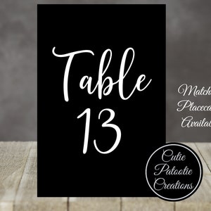 Table Number Cards for Weddings, Bat Mitzvah, Bar Mitzvah, Sweet 16 Choose your Font Choose your Colors image 1
