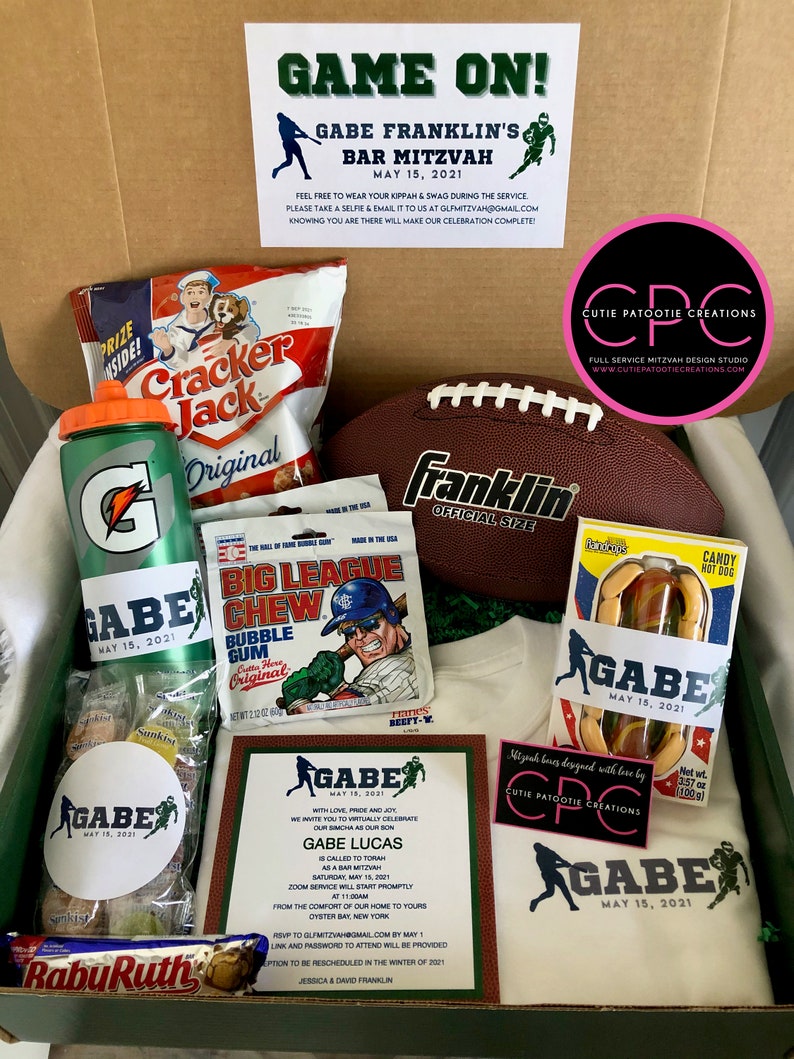 Hockey Theme Bar Mitzvah Guest Box Virtual Zoom Mitzvah Gift Etsy