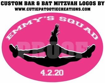 Gymnastics Bat Mitzvah Logo, Dance Bat Mitzvah Logo, Bat Mitzvah Party Logo, Custom Logo Design, Branding Logo