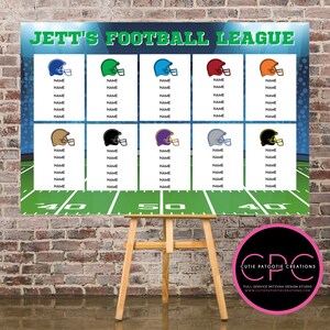 Soccer Sports Team Roster Table Seating Chart for Bar and Bat Mitzvah Wedding We can do ANY Sport FREE Customization image 5