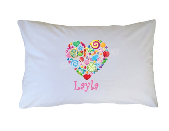 Candy Heart Pillowcase - Candy Heart Pillow Case - Personalized Pillowcases Il_570xn