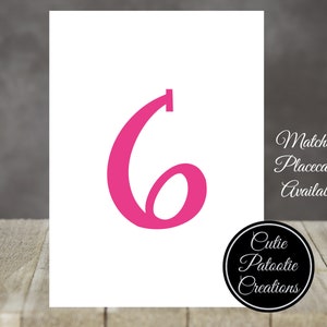 Table Number Cards for Weddings, Bat Mitzvah, Bar Mitzvah, Sweet 16 Choose your Font Choose your Colors image 3