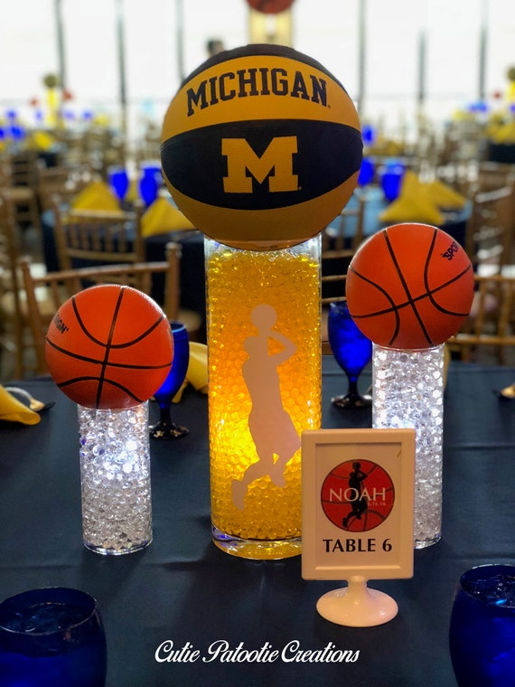 Basketball Player Silhouette for Centerpieces - Removable Vinyl Decal - Vinyl Sticker - Soccer - Football - Lacrosse - Hockey Also Available Il_570xn