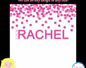Pink Confetti Sign In Board, Bat Mitzvah, Bar Mitzvah