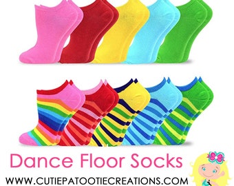 Dance Floor Party Socks for Bar and Bat Mitzvah | Sweet 16 | Quinceanera | Wedding | Neon Bright Colors