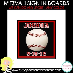 Baseball Bar Mitzvah Sign in Board We can do All Sports See listing description for size recommendation image 2