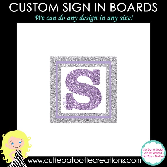 Purple and Silver Glitter Bat Mitzvah Sign In Board, Bar Mitzvah Sign In Board, Sign in Pillow Il_570xn