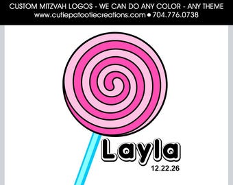Bar & Bat Mitzvah Logo | Candy Theme | Custom Sweet Mitzvah Branding