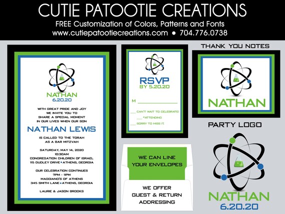 Science Bar Mitzvah Invitations | Bar Mitzvah Invitation Il_570xn