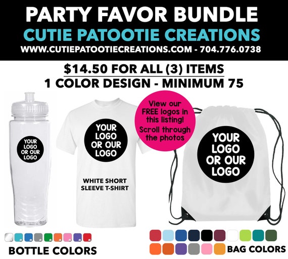 Party Favor for Bar Mitzvah - Bat Mitzvah - T-Shirt - Drawstring Bag - Water Bottle - MINIMUM 75 - READ DESCRIPTION for details Il_570xn