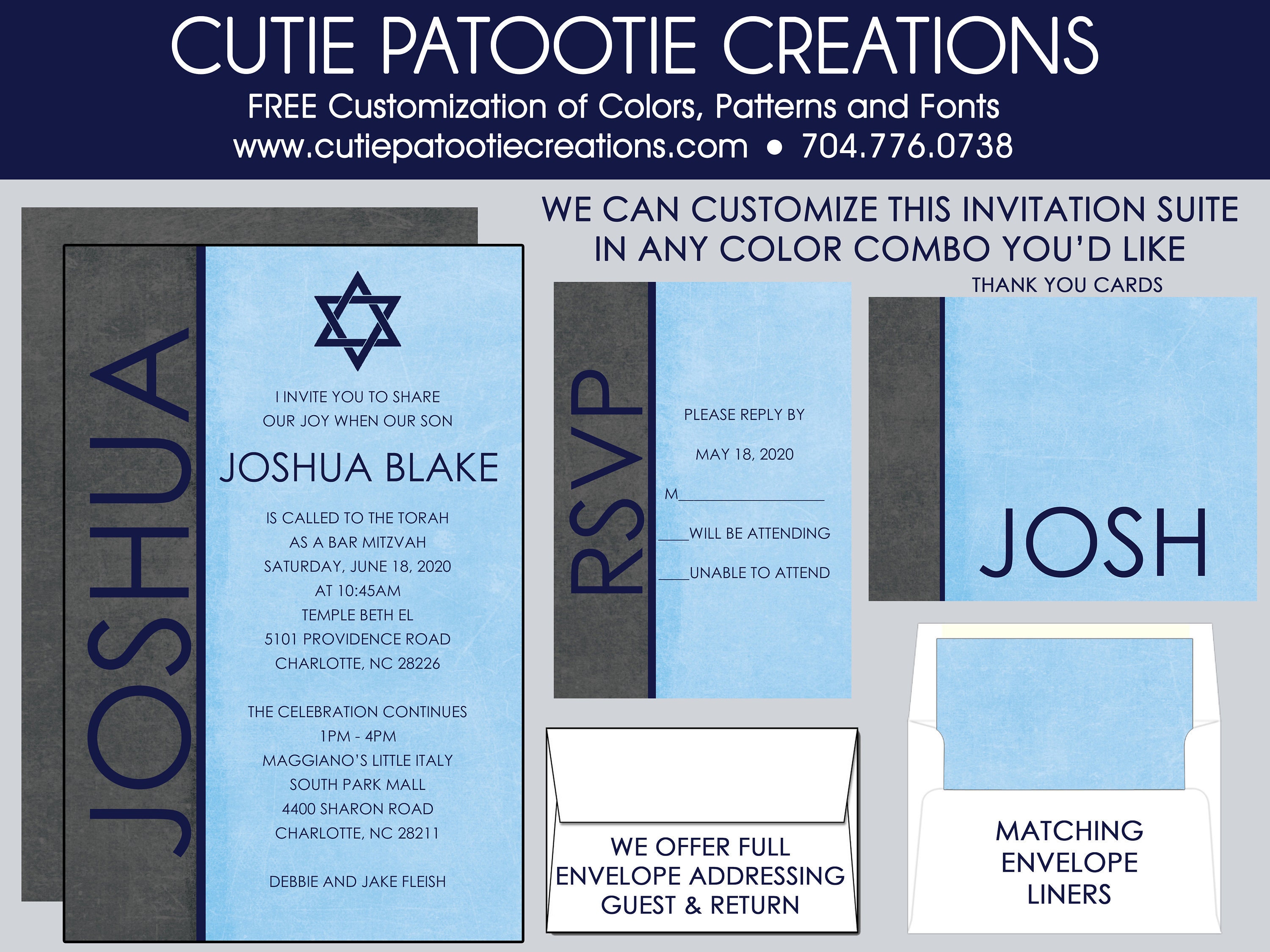 Bar Mitzvah Invitations Bar Mitzvah Invitation Envelope Etsy