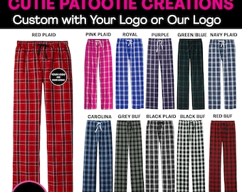 RED PLAID - Pajama Lounge Pants Party Favor Swag for Bar and Bat Mitzvahs - Weddings - Sweet 16 - Your Logo or Our Logo