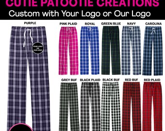 PURPLE - Custom Bar/Bat Mitzvah Flannel Pants - Personalized Logo Party Favors