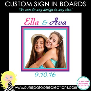 Sign in Boards for Bar, B'nai and Bat Mitzvahs Custom Designed with your Photo See listing description for size recommendation image 1