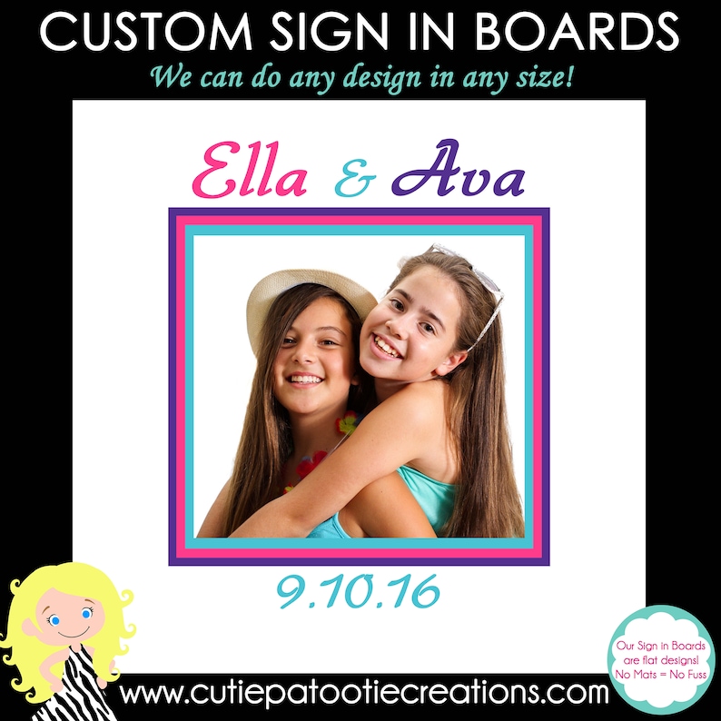 Sign in Boards for Bar, B'nai and Bat Mitzvahs Custom Designed with your Photo See listing description for size recommendation image 1