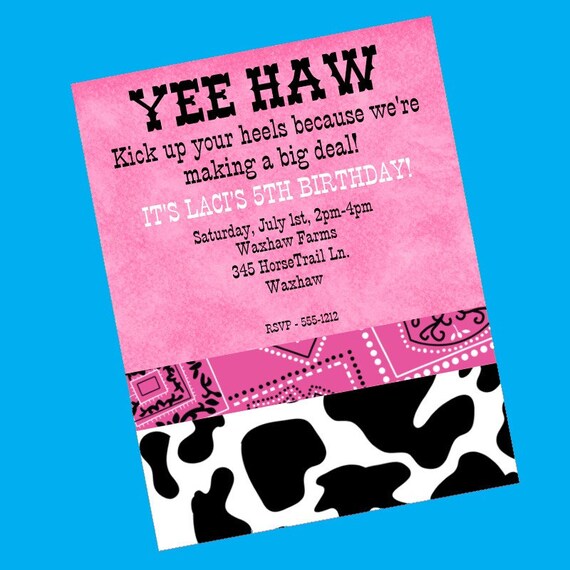 Printable Cowgirl Birthday Invitations 6