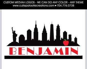 Bar & Bat Mitzvah Logo | New York City Theme | Custom NYC Mitzvah Branding
