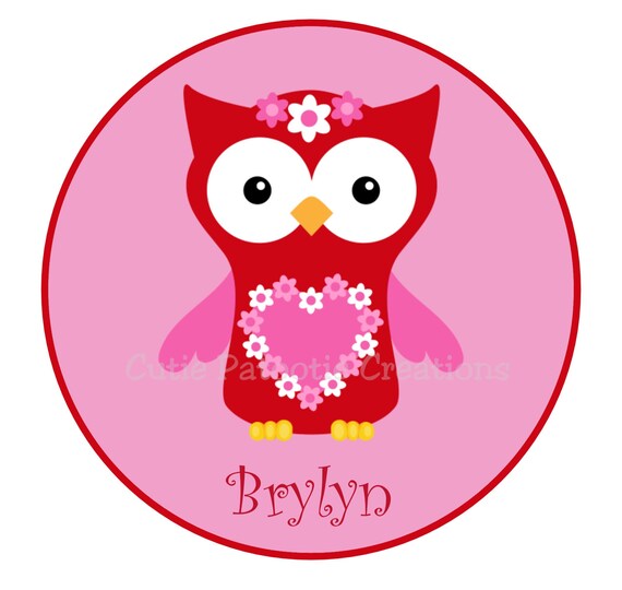Valentines' Day Owl T Shirt or Onesie Personalized with Name and Initials Il_570xn