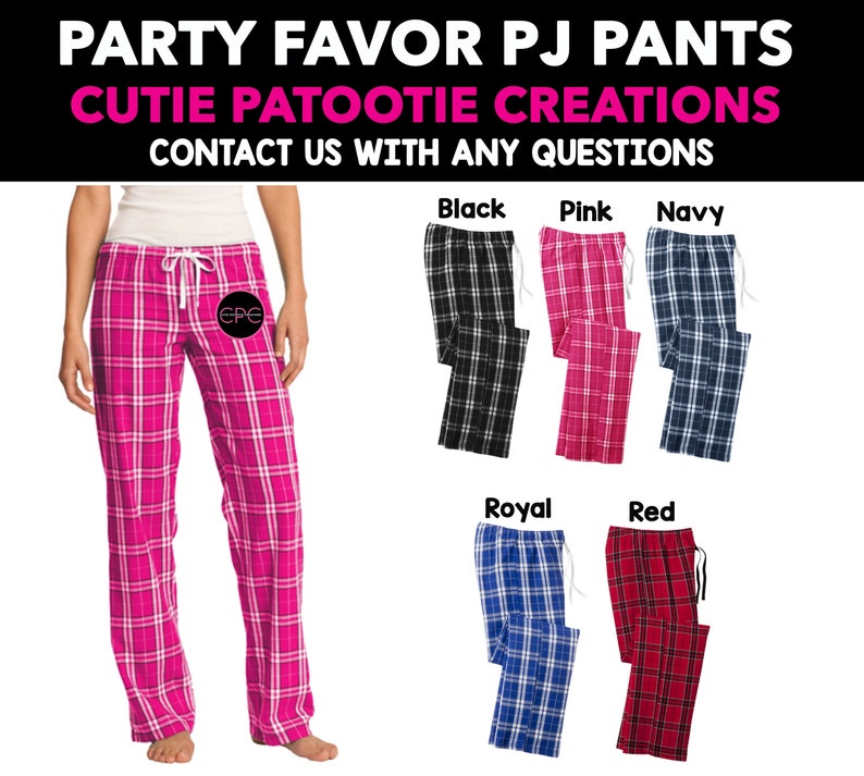 Custom Flannel Pajama Lounge Pants Unisex for Youth, Teens and Adults Bar Mitzvah, Bat Mitzvah, Wedding, Sweet 16 image 1