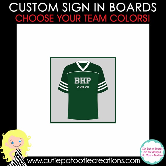 Football Jersey Bar Mitzvah Sign in Board - Bat Mitzvah Sign in Board - Choose Your Team Colors Il_570xn