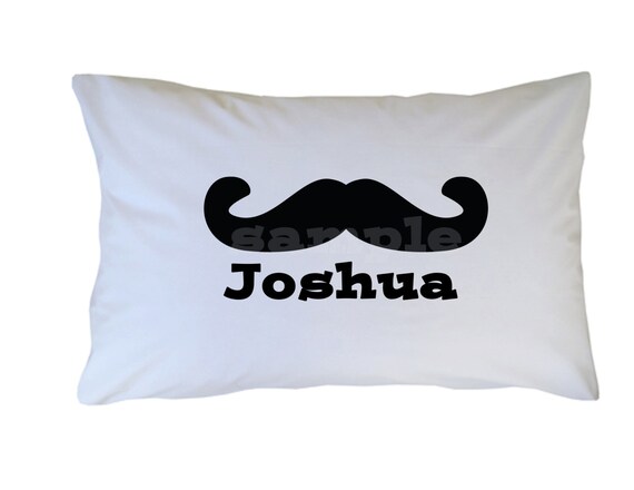 Mustache Pillowcase Mustache Pillow Case Personalized Etsy