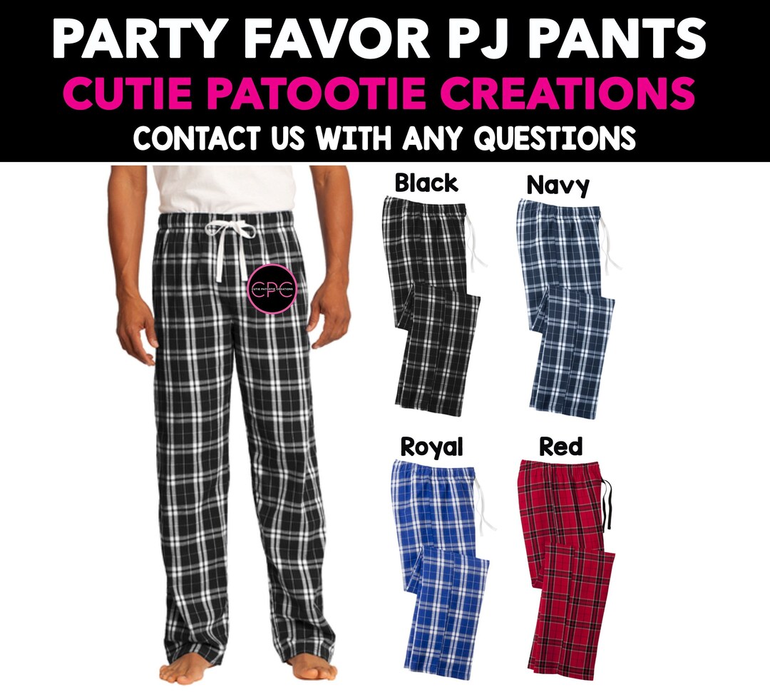 Party Favor Plaid Flannel Lounge Pajama Pants for Bar and Bat Mitzvahs