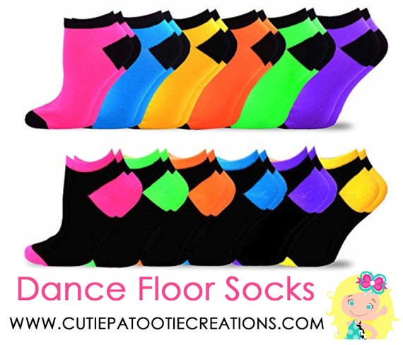 Dance Floor Party Socks for Bar and Bat Mitzvah | Sweet 16 | Quinceanera |  Wedding | Neon Bright Colors
