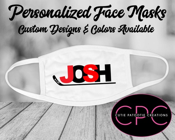 Hockey Bar and Bat Mitzvah Face Masks Personalized - Choose Your Colors - Add MATCHING HAND SANITIZER Il_570xn