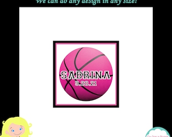 Pink Basketball Bat Mitzvah Sign in Board or Sign in Pillows - Custom Colors Available