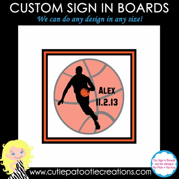 Bar Mitzvah Sign In Board, Bat Mitzvah Sign In Board, Sign in Pillow, Basketball, We can do ANY sport Il_570xn