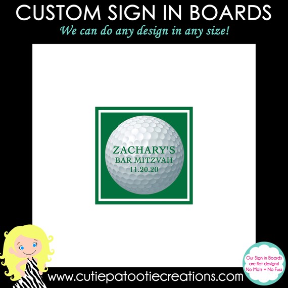 Golf Bat Mitzvah Sign In Board, Golf Bar Mitzvah Sign In Board, Golf Sign in Pillow Il_570xn