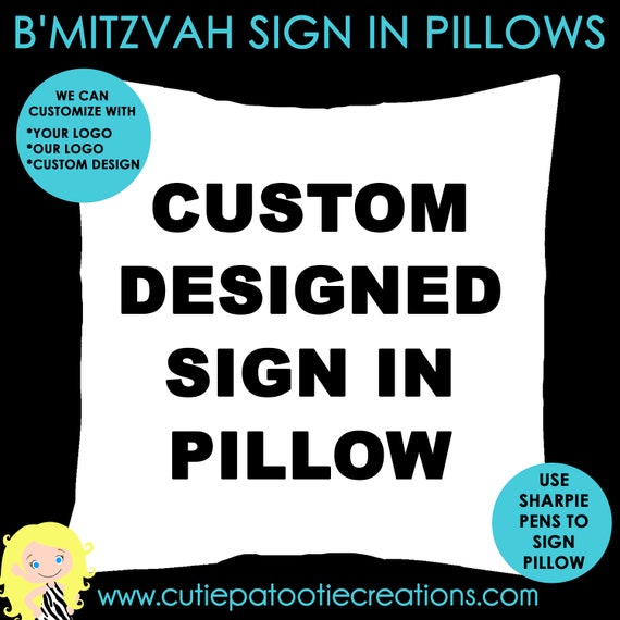 Sign in Pillow for Bar Mitzvah - Bat Mitzvah - Wedding - Sweet 16 - Guest Sign In Il_570xn