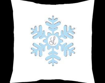 Winter Snowflake Bat Mitzvah Sign In Pillow, Personalized Keepsake