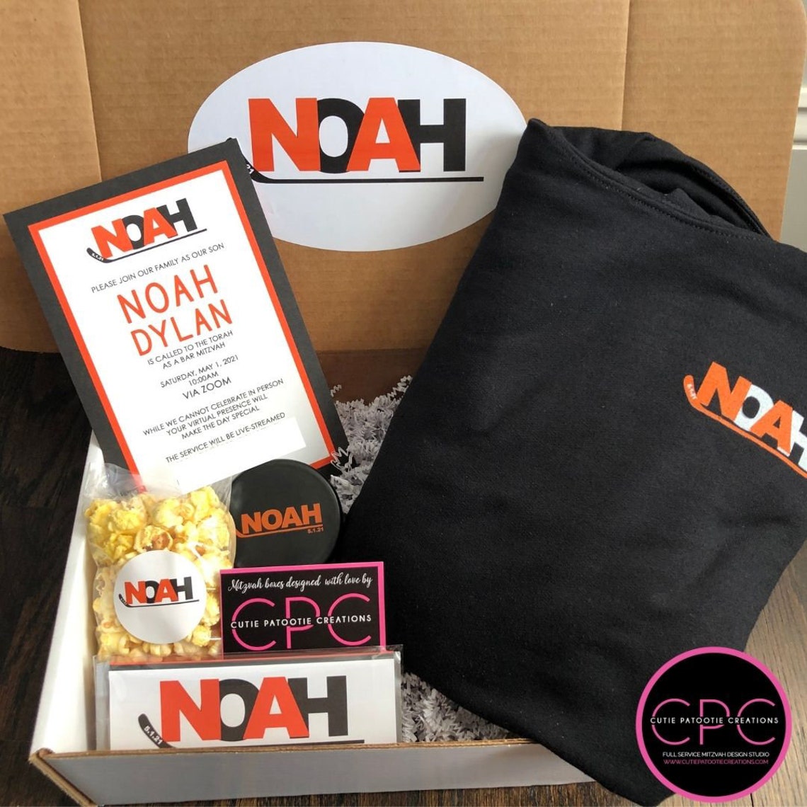 Hockey Theme Bar Mitzvah Guest Box Virtual Zoom Mitzvah Gift Etsy