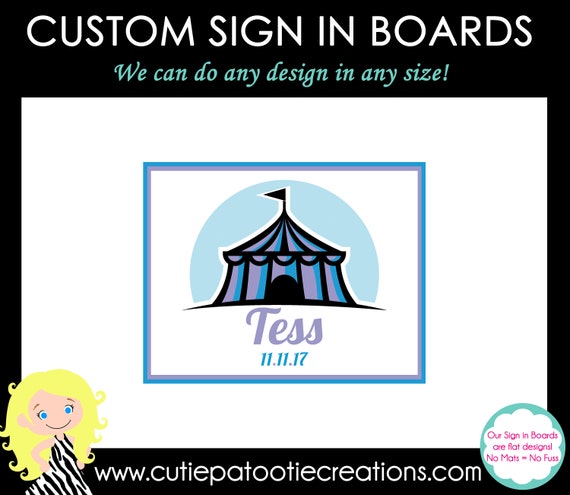 Bat Mitzvah Sign In Board, Bar Mitzvah Sign In Board, Sign in Pillow, Circus Carnival Theme Il_570xn