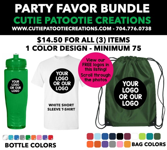 Party Favors for Bar Mitzvah - Bat Mitzvah - T-Shirt - Drawstring Bag - Water Bottle - MINIMUM 75 - READ DESCRIPTION for details Il_570xn