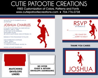 Basketball Bar Mitzvah Invitations