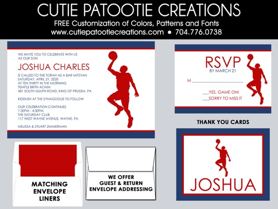 Basketball Bar Mitzvah Invitations Il_570xn